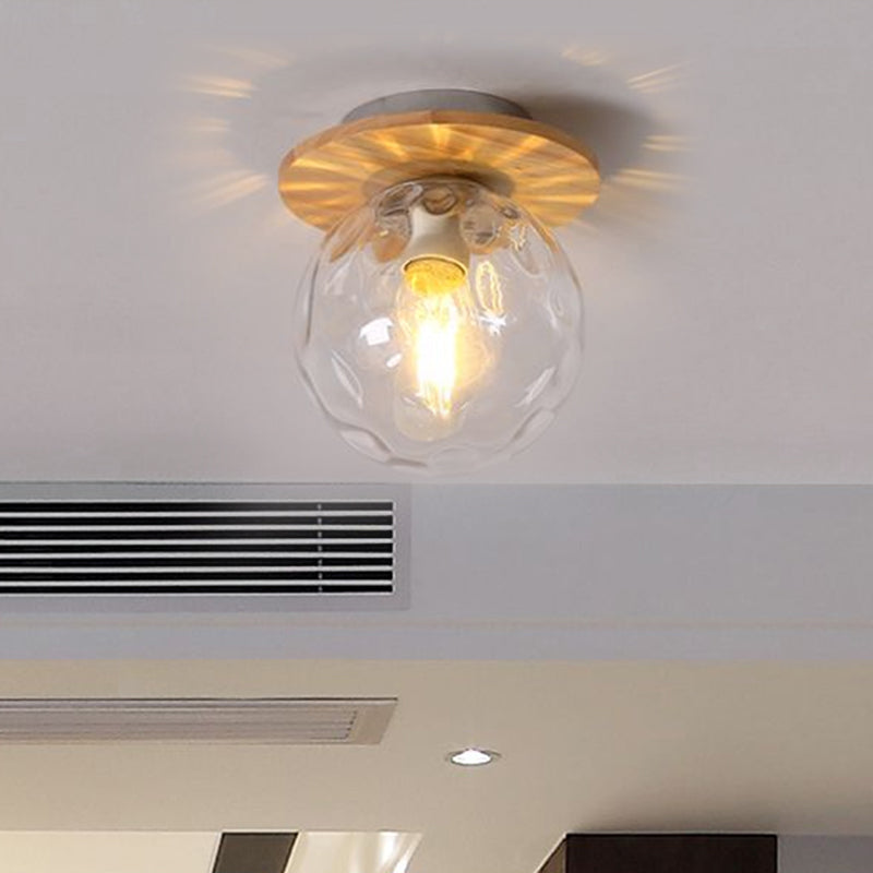 Opal Glass Global Plafonnier encastré moderne à 1 lumière avec auvent gris/blanc/vert/bois