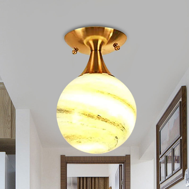 Illuminazione a semimontaggio in vetro bianco-giallo/grigio-blu/grigio fumo con paralume a sfera Nordic 1 lampadina da incasso a soffitto per foyer