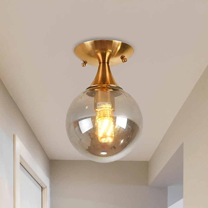 Illuminazione a semimontaggio in vetro bianco-giallo/grigio-blu/grigio fumo con paralume a sfera Nordic 1 lampadina da incasso a soffitto per foyer