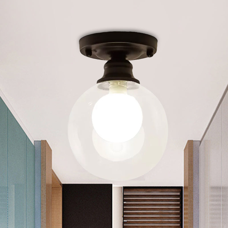 Orb-Glas-Einbauleuchte, moderne Deckenleuchte mit 1 Kopf, transparent, für Schlafzimmer