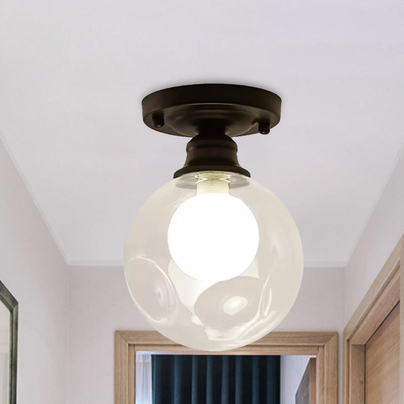 Orb-Glas-Einbauleuchte, moderne Deckenleuchte mit 1 Kopf, transparent, für Schlafzimmer