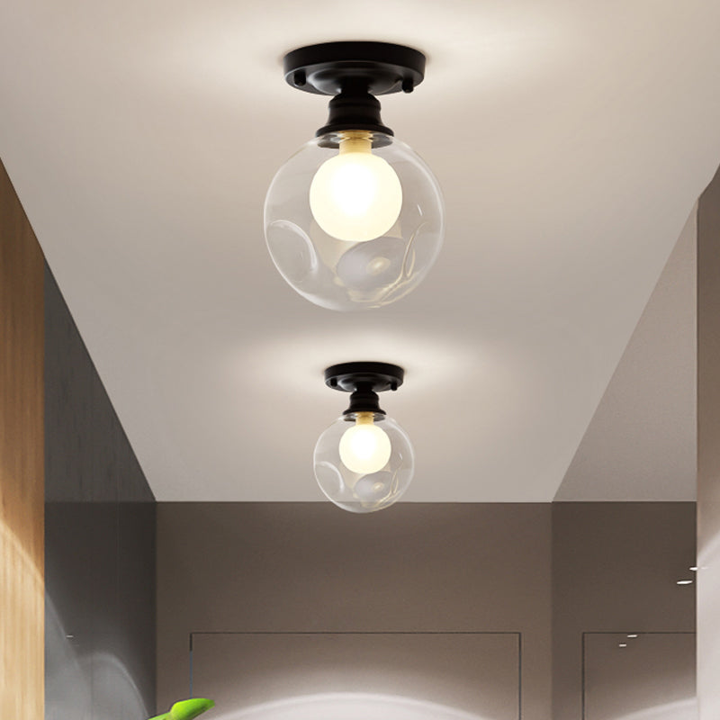 Orb-Glas-Einbauleuchte, moderne Deckenleuchte mit 1 Kopf, transparent, für Schlafzimmer