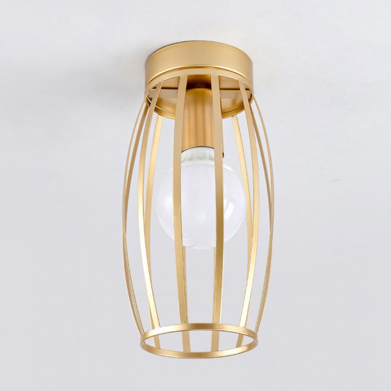 Plafonnier ovale en métal à 1 lumière, style nordique, noir/rose/jaune/bleu/vert/or, pour couloir