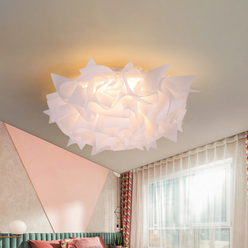 Acrylic Bloom Flush Ceiling Lamp Contemporary Led Ceiling Light Fixture in Blue/Brown/Orange