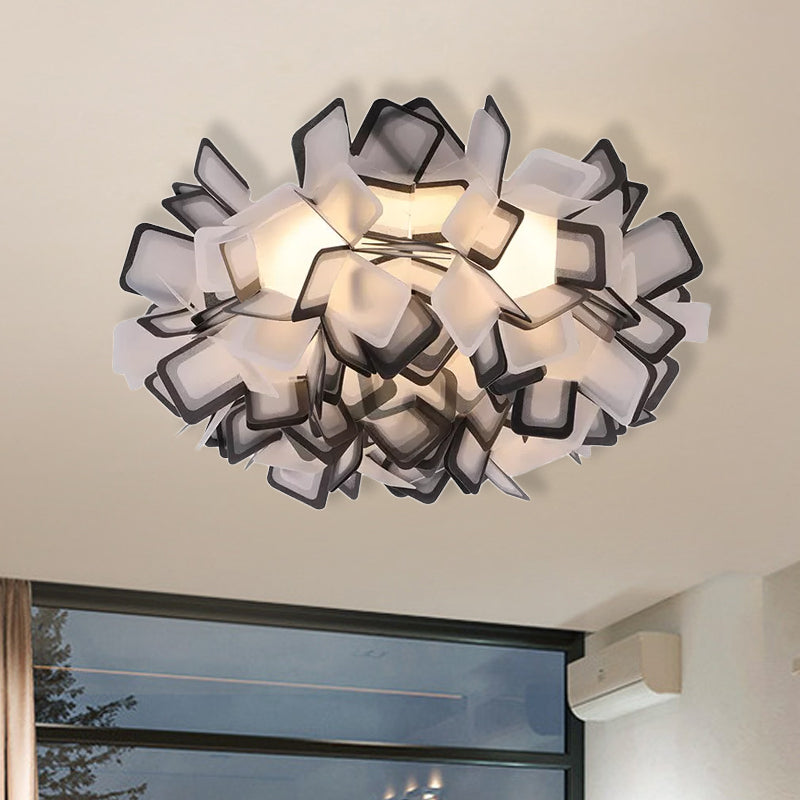 Plafonnier sinueux Art déco avec abat-jour en acrylique, éclairage encastré pour chambre à coucher