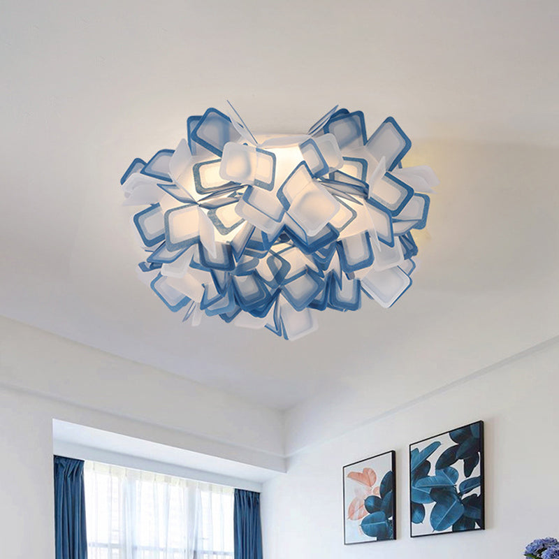 Art Deco Sinuous Flushmount Light with Acrylic Shade Led Bedroom Flush Lighting