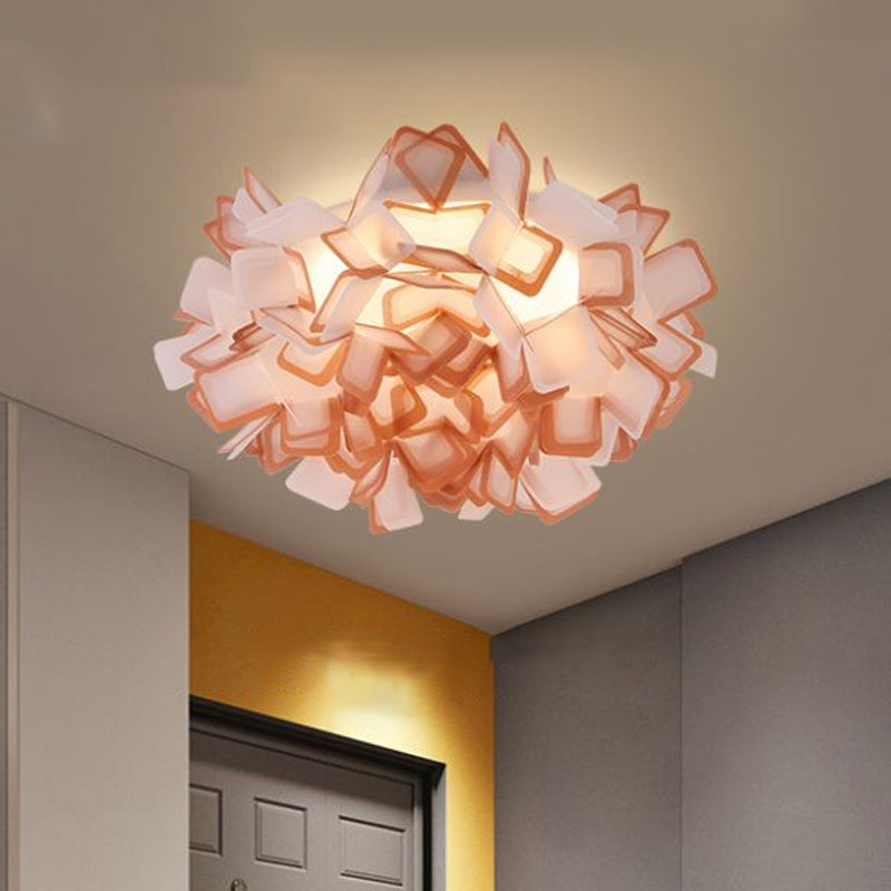 Art Deco Sinuous Flushmount Light with Acrylic Shade Led Bedroom Flush Lighting
