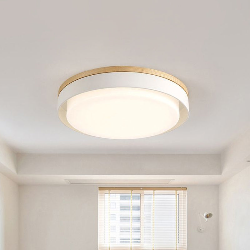 Iluminación empotrada redonda azul/blanca/amarilla, montaje empotrado de techo Led de metal macarrón nórdico con pantalla acrílica, 12"/18,5" W