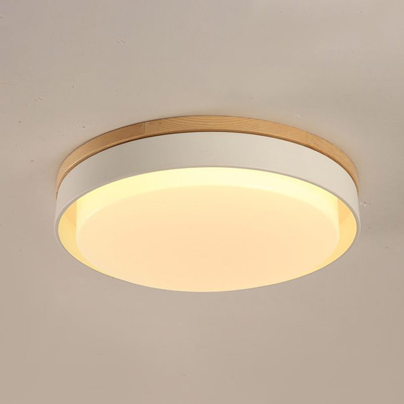 Iluminación empotrada redonda azul/blanca/amarilla, montaje empotrado de techo Led de metal macarrón nórdico con pantalla acrílica, 12"/18,5" W