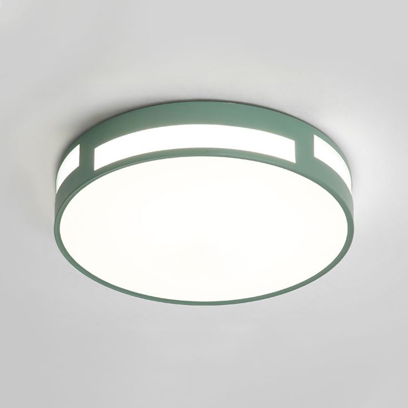 Ronde inbouwplafondlamp Moderne Scandinavische acrylkap LED-inbouwlamp in blauw/groen/roze/geel