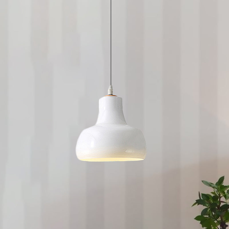 Bol blanc / noir / cône / soucoupe suspension moderniste 1 led en verre clair