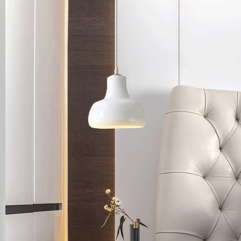 Bol blanc / noir / cône / soucoupe suspension moderniste 1 led en verre clair