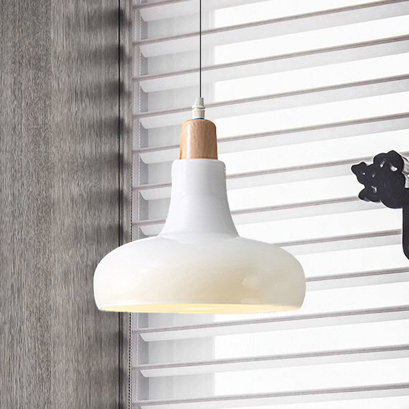 Bol blanc / noir / cône / soucoupe suspension moderniste 1 led en verre clair