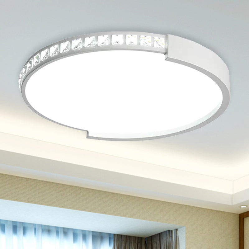 16"/19.5"/20.5" Wide Round Flush Mount Lighting Crystal LED Bedroom Living Room Flush Ceiling Light in Warm/White Light