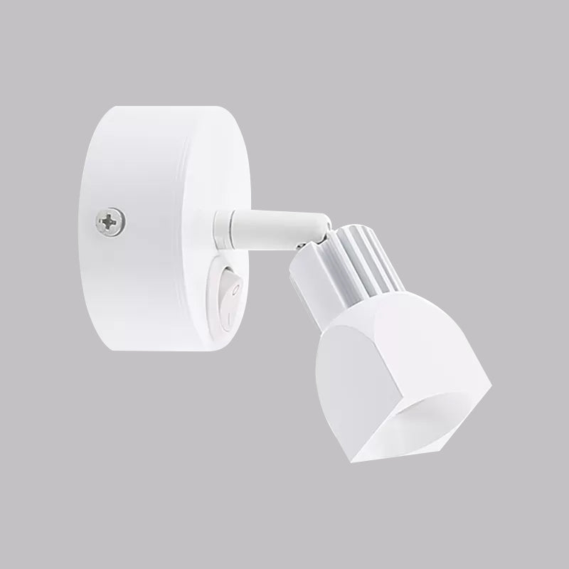 Lámpara de pared Black/White de estilo contemporáneo de aluminio Mini Spotlight con/sin interruptor en iluminación blanca/cálida