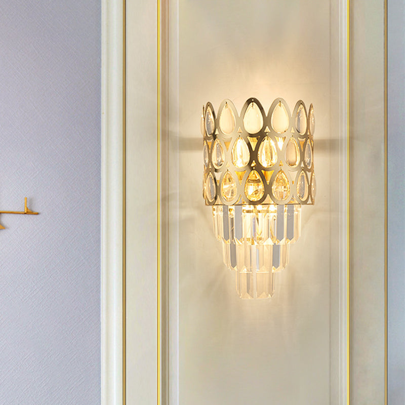 Luz de la cuadrícula de lágrim Luz de montaje de montaje contemporáneo 3 luces 3 luces de lámpara de apliques negras/doradas