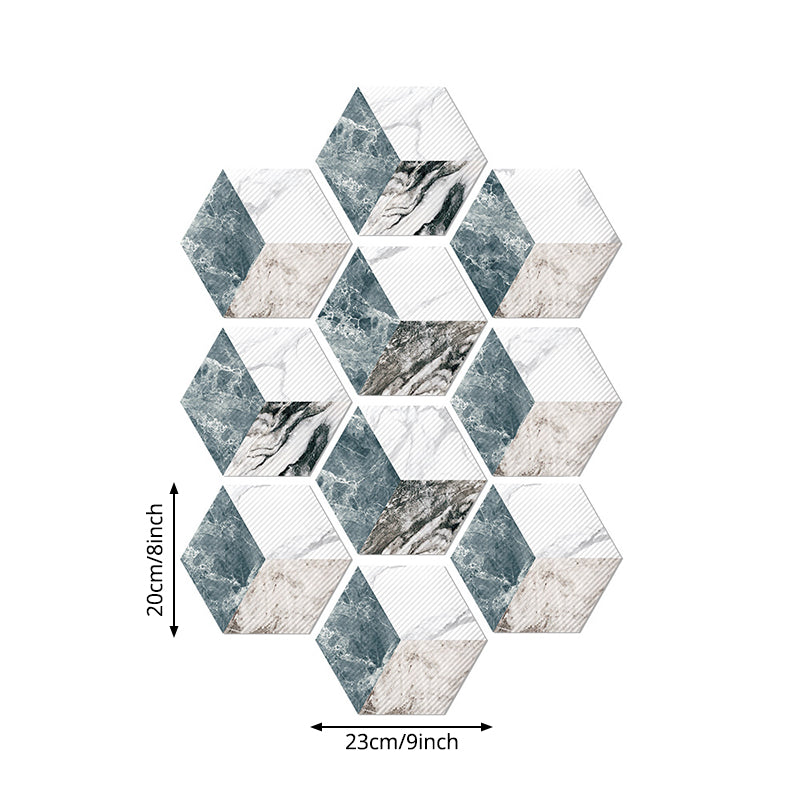 Modern Marble Cube Wallpapers Grey and White Peel and Stick Wall Covering for Bath
