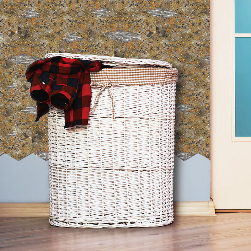 Brown Granite Wallpaper Panel Set Adhesive Modern Style Kitchen Wall Decor (10 Pcs)