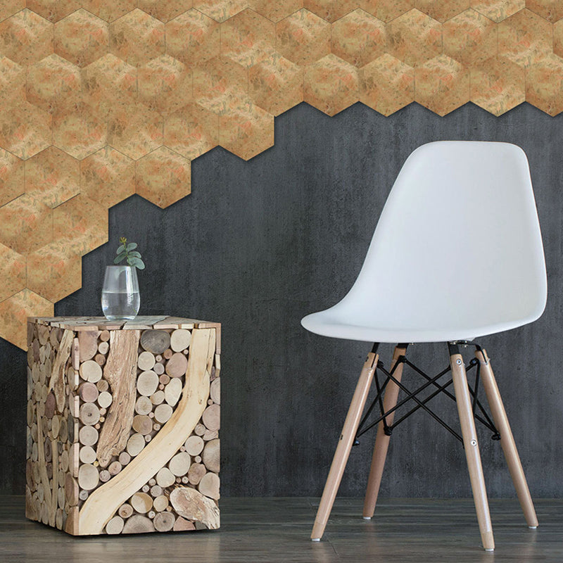 Modernist Faux Granite Peel Wallpapers in Yellow Living Room Wall Covering, 5-sq ft