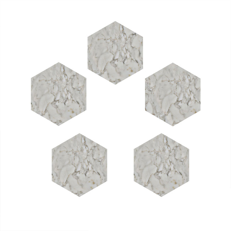 Marble Peel and Stick Wallpapers in White Modern Wall Decor for Living Room (10 Pieces)