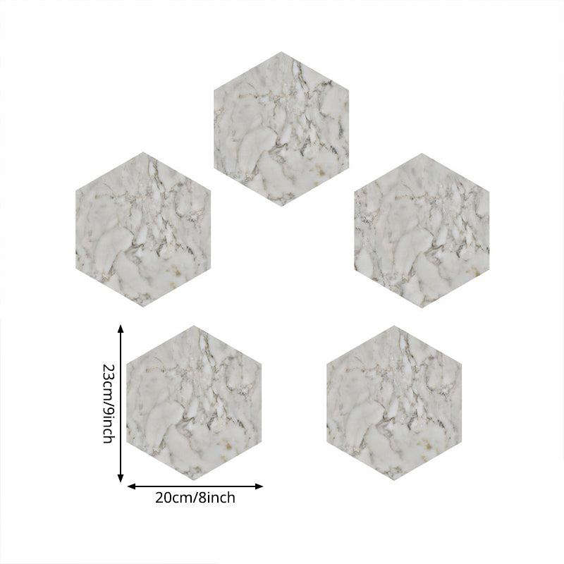 Marble Peel and Stick Wallpapers in White Modern Wall Decor for Living Room (10 Pieces)