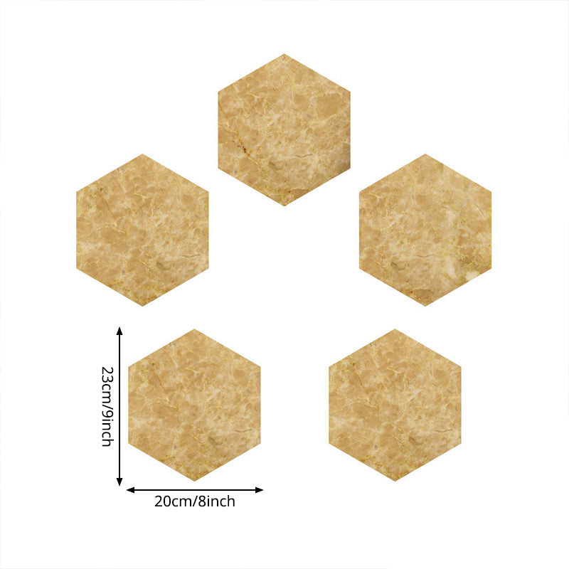 PVC Stick Wallpaper Panel Modern Marble Look Wall Covering in Yellow for Accent Wall