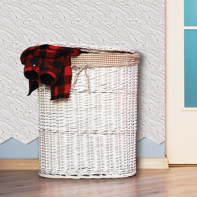 Contemporary Marble Look Wallpaper Panel for Living Room 5-sq ft Wall Art in Grey-White, Removable