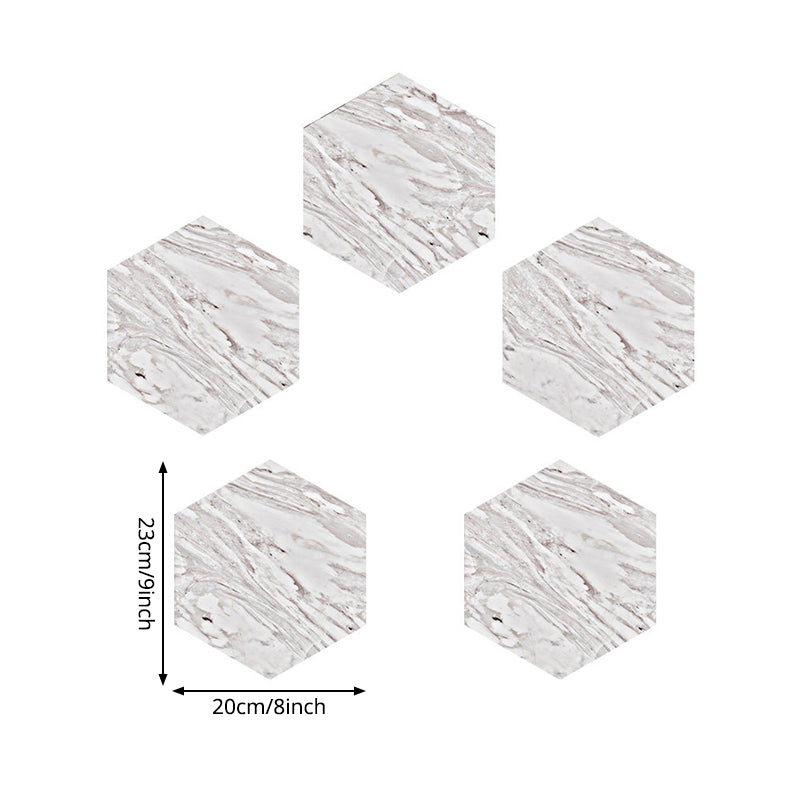 Contemporary Marble Look Wallpaper Panel for Living Room 5-sq ft Wall Art in Grey-White, Removable