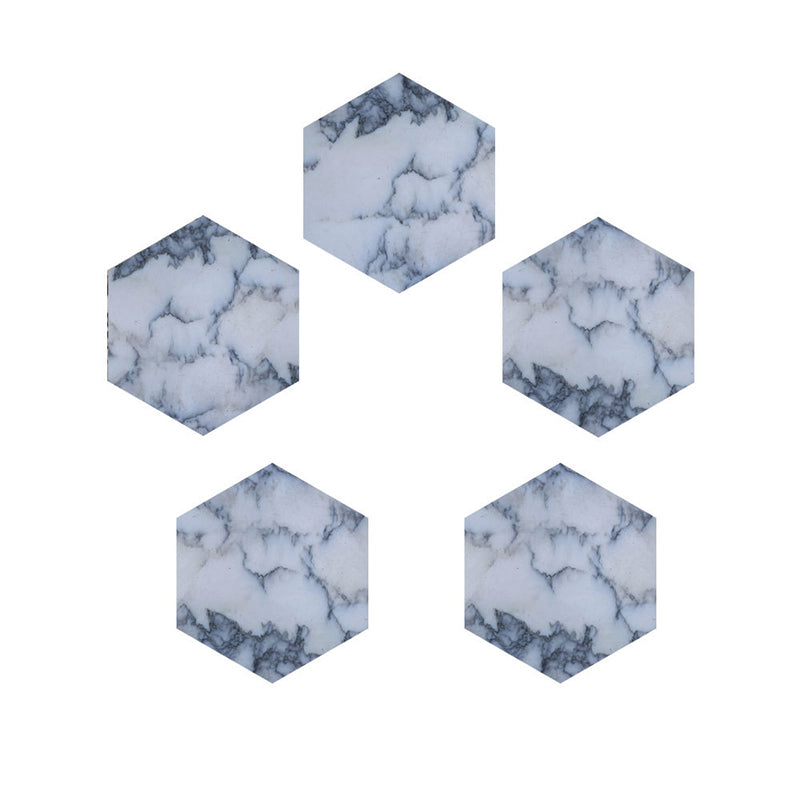 Marble Tile Pattern Wallpaper Panels Modern Stick On Kitchen Wall Art, 5-sq ft, Blue