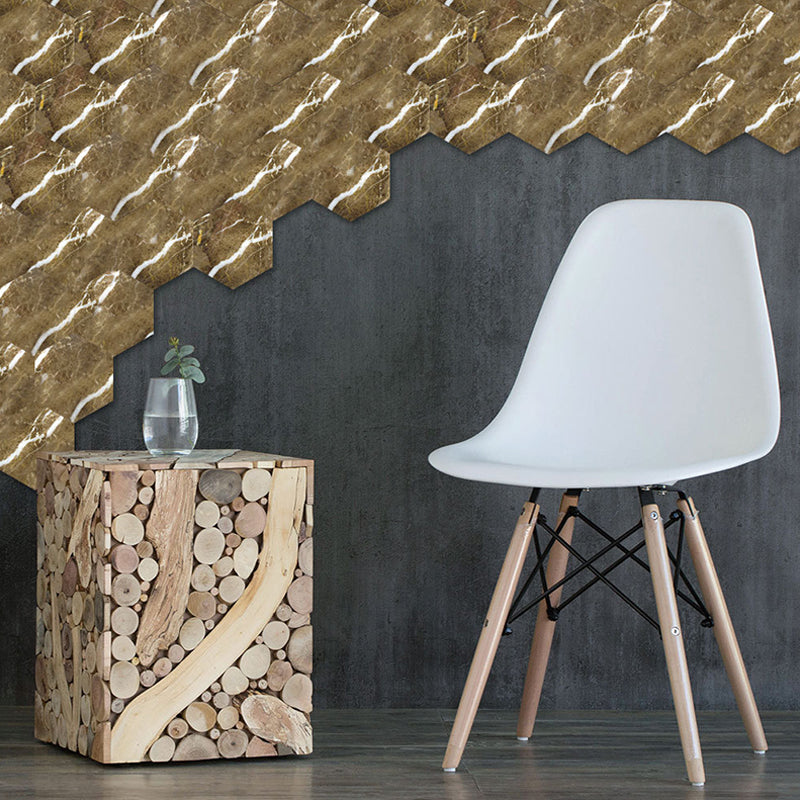 Smooth Brown Wallpapers Contemporary Faux Marble Self-Adhesive Wall Decor for Home