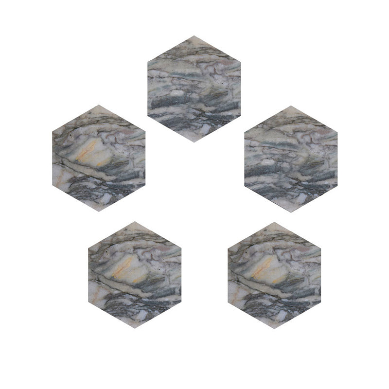 Grey Marble Effect Wallpaper Panel Set Peel and Paste Wall Covering for Living Room