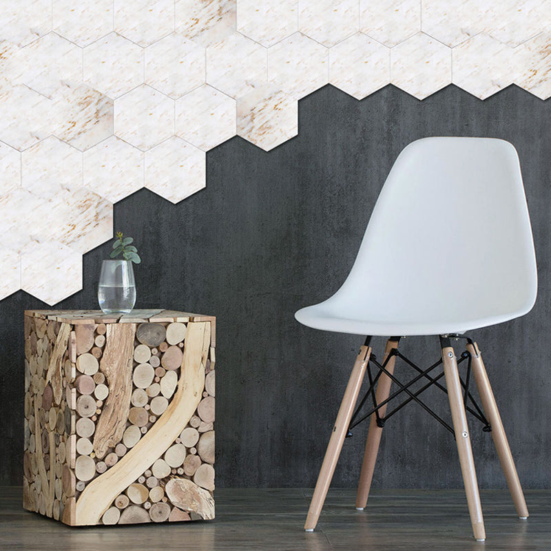 Pick Up Sticks Marble Wallpaper Panel 9' L x 8" W Minimalist Wall Covering in White