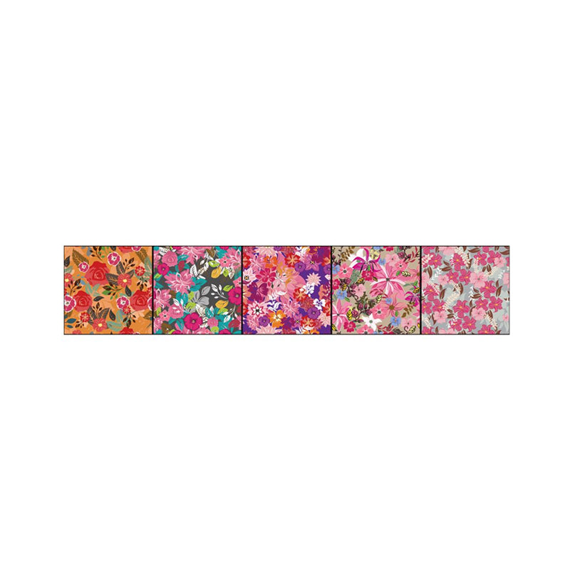 Pastoral Flowers Stick Wallpapers in Rose Red Countryside Wall Covering for Accent Wall