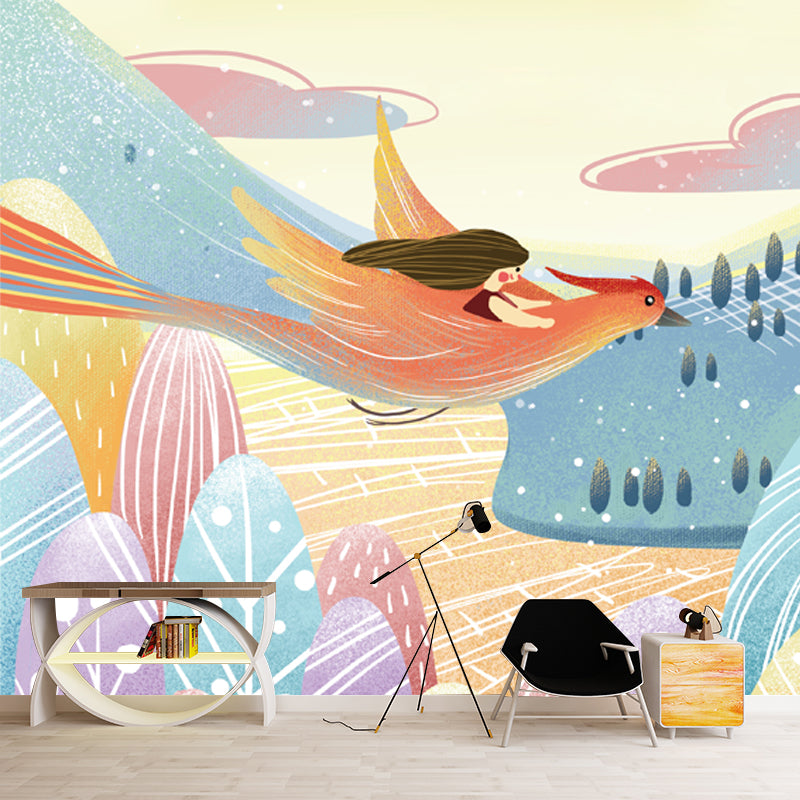 Girls Trip with Phoenix Mural Childrens Art Moisture Resistant Bedroom Wall Decor, Optional Size