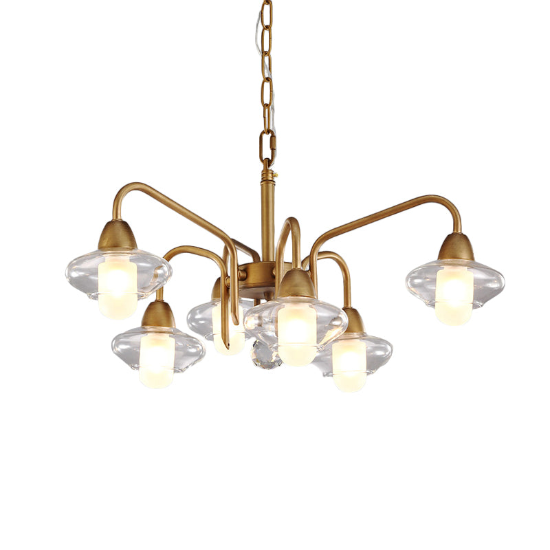 Lustre en verre givré elliptique lustre moderne 6-Light Room Pendant Lighting