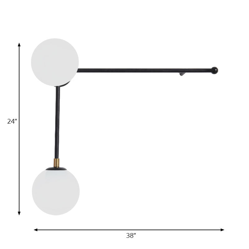 2/4 Leuchten gekreuzte Linien Wandmontierte helle post moderne Glasschattenwandlampe in Schwarz/Gold