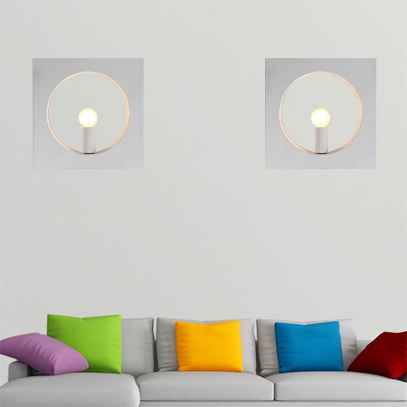 Luce a parete quadrata a parete singola illuminazione a parete in metallo contemporaneo in nero/bianco per letto