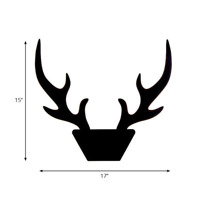 Antlers Acrylic Sconce Light Fixture Art Deco LED White/Black Wall Mounted Lamp in Warm/White Light