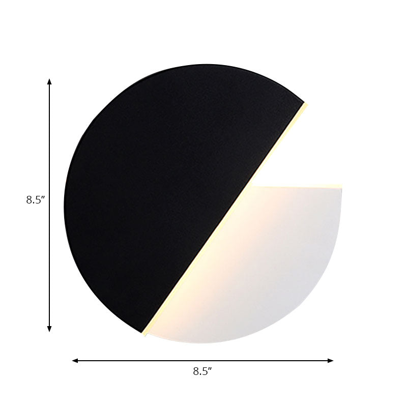 Semicircle Acrylic Wall Lamp Simplicity LED Black and White Rotatable Wall Light Fixture