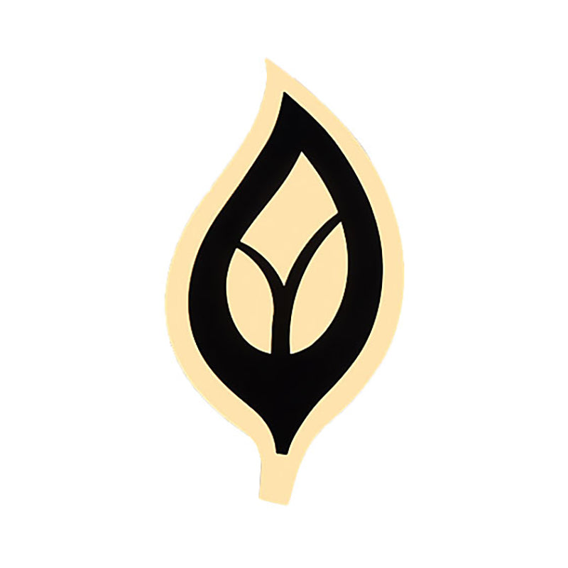 Lampada con scarpa con scarpa da letto a led con sfumatura acrilica a foglia lampada a parete bianca/bianca in luce calda/bianca