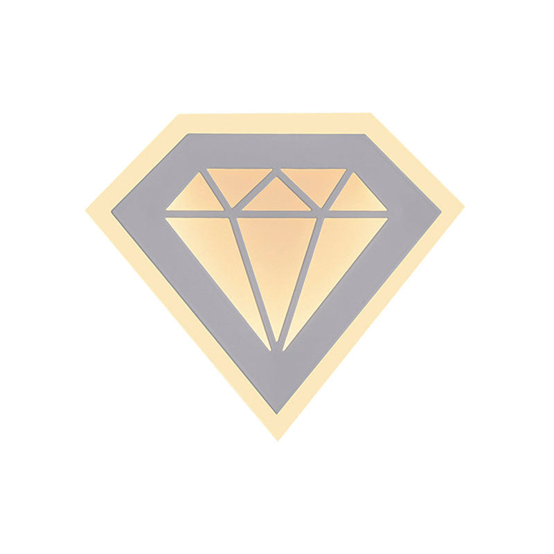 Acrylic Diamond Bedside Wall Lamp Contemporary LED Black/White Sconce Light Fixture in Warm/White Light