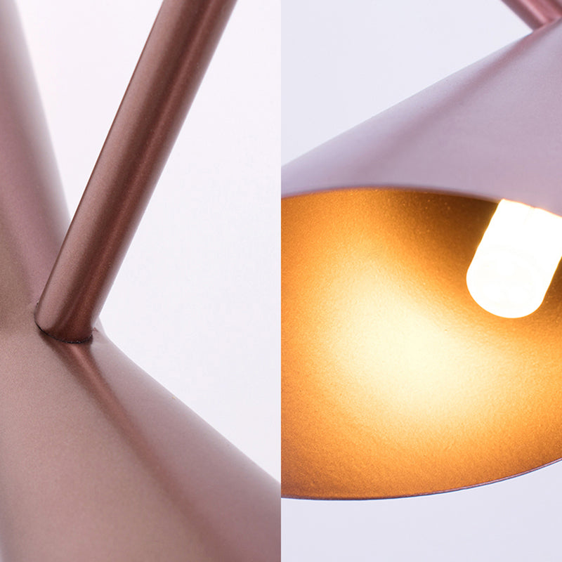 Lumo da parete a forma di corno contemporanea Lampada a parete rosa in oro rosa per le scale boutique