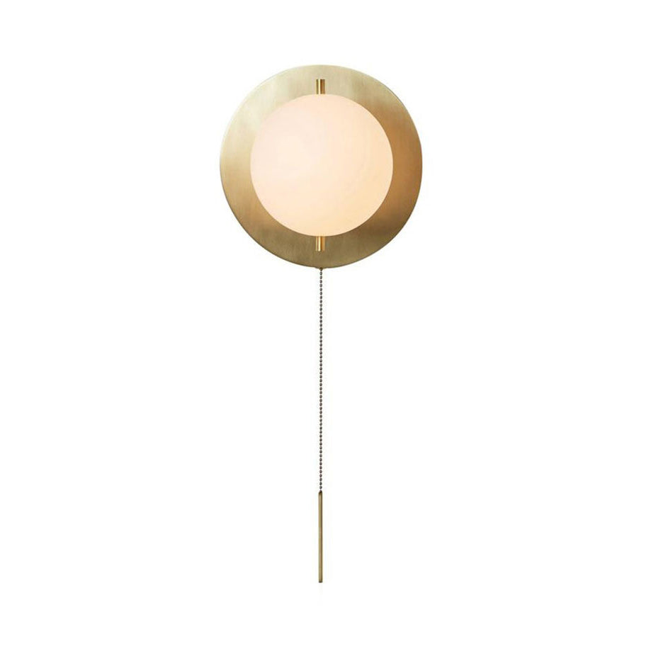 White Orb Shade Wall Light with Brass Base 1 Bulb Modern Stylish Metal Glass Wall Lamp for Boutique