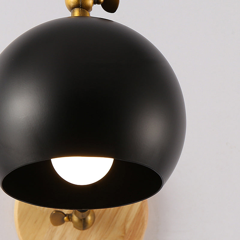 Nordic Spherical Shade Wall Light Angle Adjustable 1 Bulb Metallic Wall Lamp for Boutique
