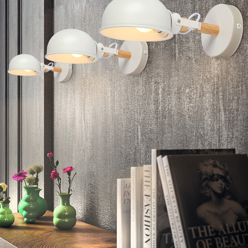 Kantoor Showroom koepelmuurlichthoek verstelbaar metaal 1 licht Noordse stijl wandlamp in het wit