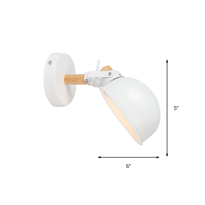 Kantoor Showroom koepelmuurlichthoek verstelbaar metaal 1 licht Noordse stijl wandlamp in het wit
