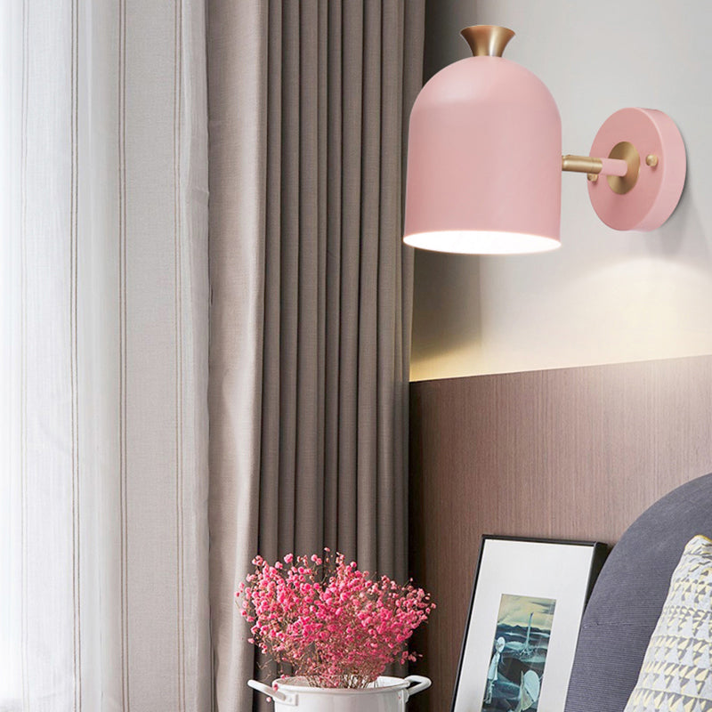 Macaron Cup Shade Wall Light Aluminum 1 Light Candy Colored Sconce Lamp for Dining Room