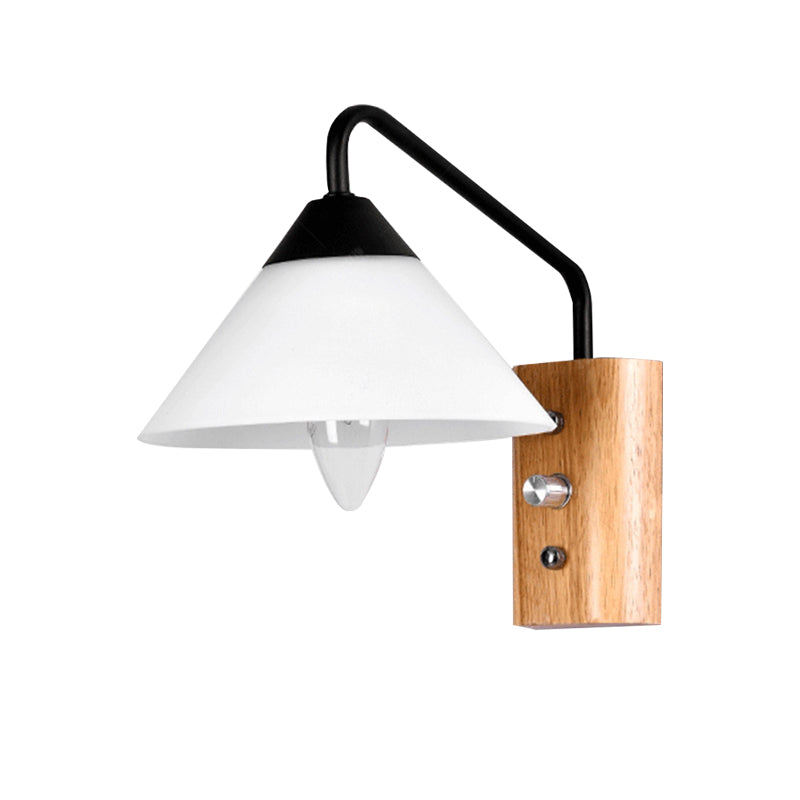 CORRIDO PACCHIARE PER PERCHIO CONICALE SCONCE CONICALE GLAZZO 1 LUCE LUCE MODERNA MODERNA CON BASE IN LEGNO