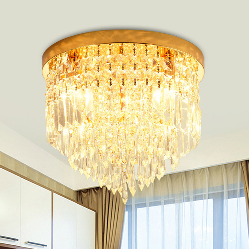 1/3/4-Bulb Flush Mount Lamp Modern Dome/Cone/Tapered Shape Clear Crystal Ceiling Light for Corridor