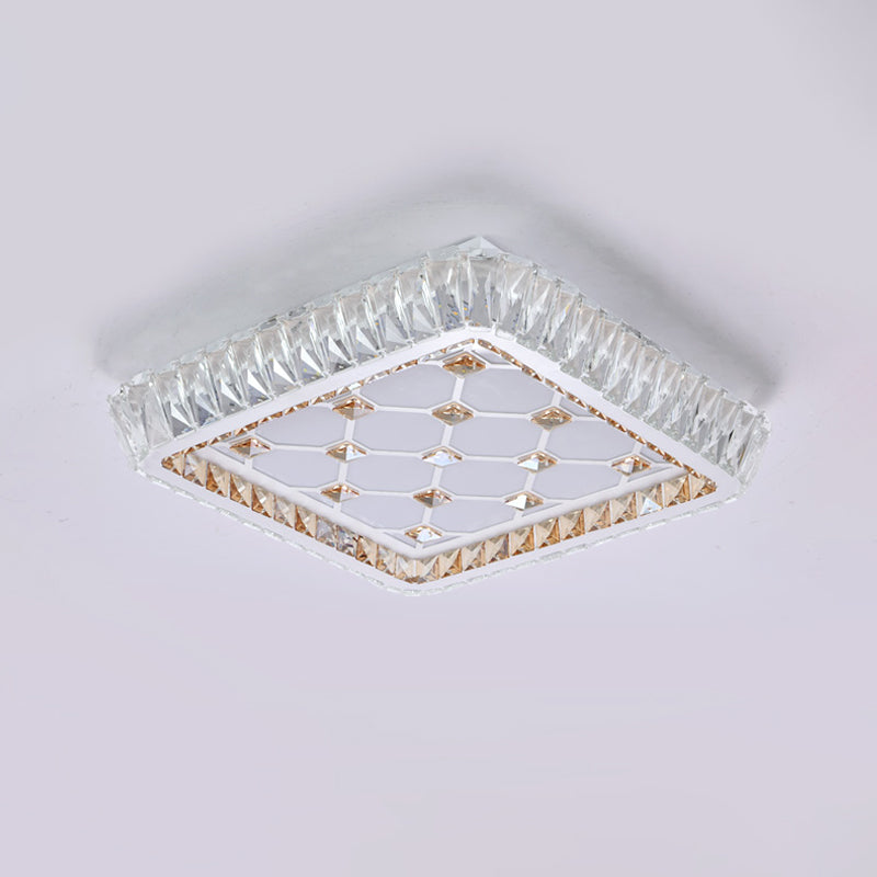 Trellis/Bowknot Crystal Ceiling Flush Contemporary Bedroom LED Flush Mount Lighting in White